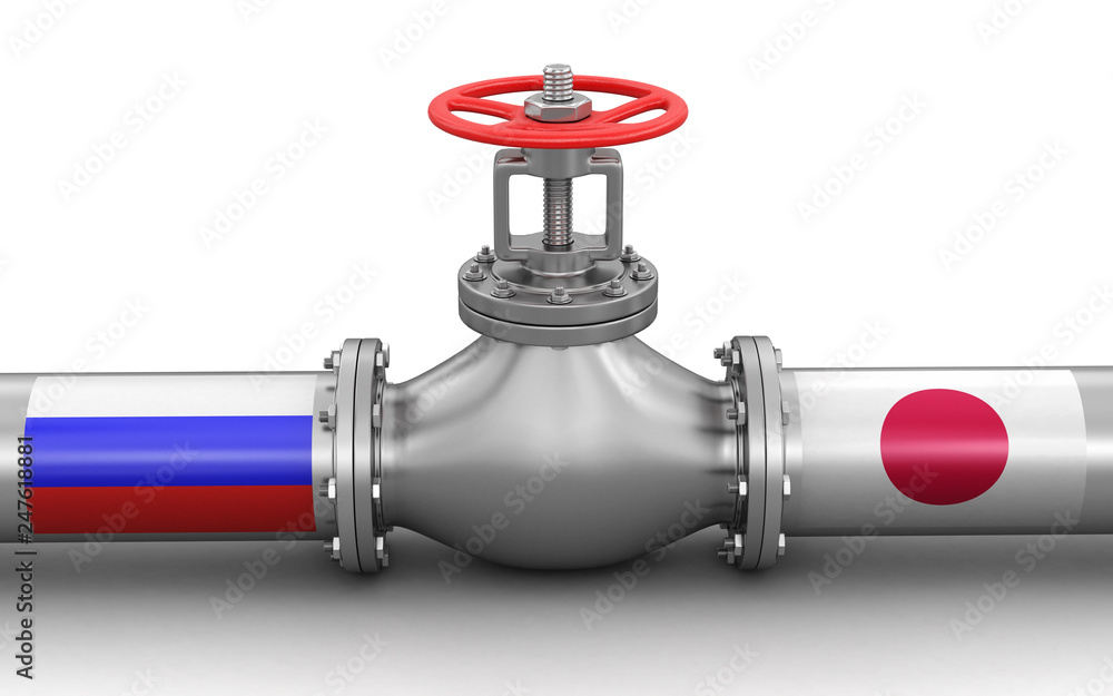 Poster pipeline with flags. image with clipping path