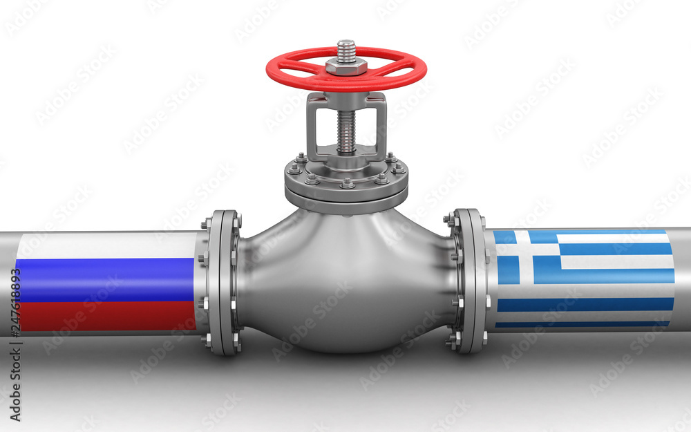 Poster pipeline with flags. image with clipping path