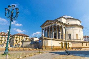 Catholic Parish Church Chiesa Gran Madre Di Dio neoclassic style building and Vittorio Emanuele...