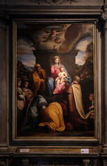 Altarpiece depicting Adoration of the Magi, work by Federico Zuccari in Cathedral of St.Martin in...