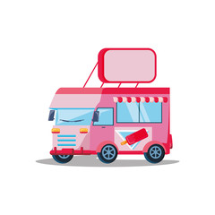 ice cream car isolated icon