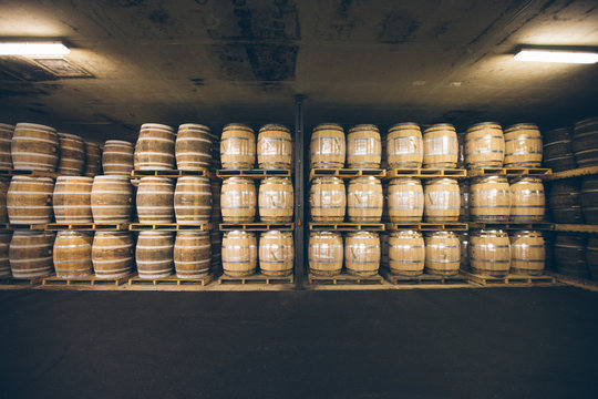 Casks in storage