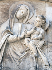 Virgin Mary with baby Jesus, Cathedral of S.Martino in Lucca, Italy
