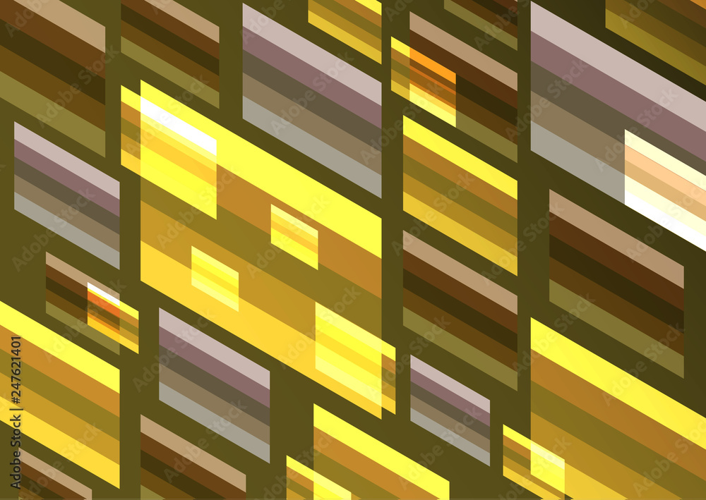 Poster bright modern isometric abstract composition of rectangles and stripes. perfect background for your 