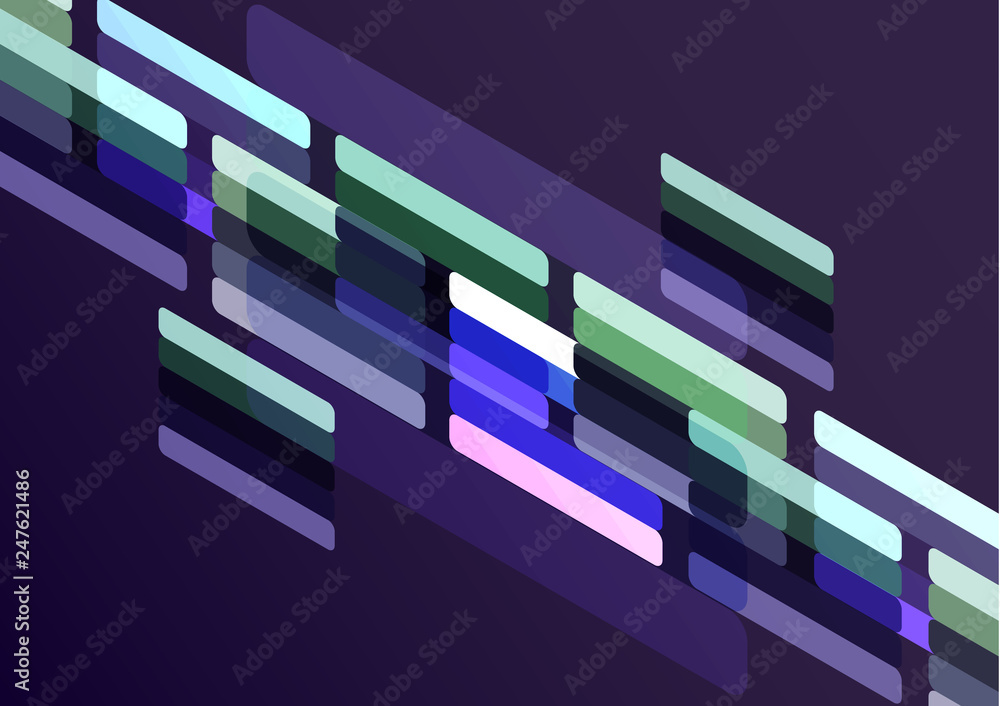 Poster bright modern isometric abstract composition of rectangles and stripes. perfect background for your 
