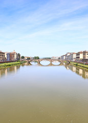 Fototapeta premium landscape of the Arno river in Florence or Firenze city Italy