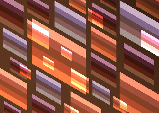 Bright Modern Isometric Abstract Composition Of Rectangles And Stripes. Perfect Background For Your Design Projects. Vector Graphics.