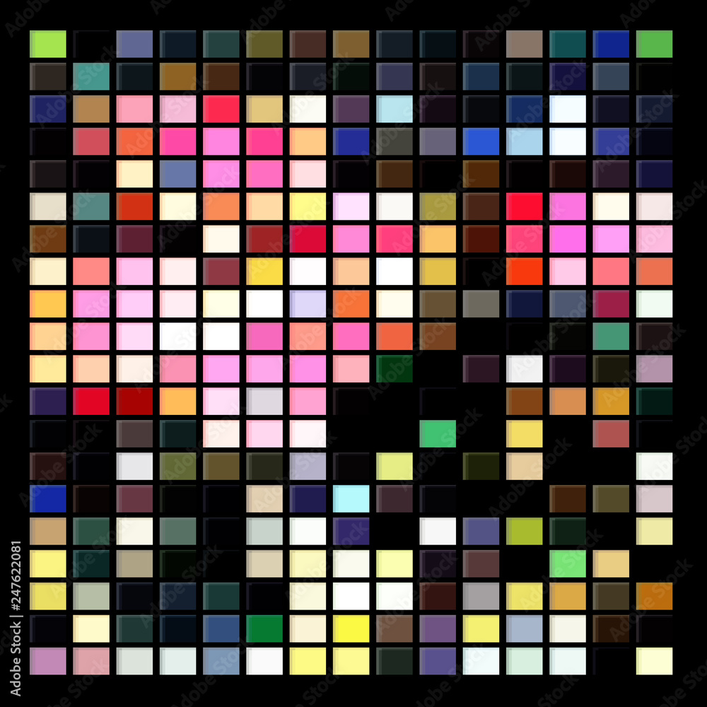 Poster vector illustration of abstract multicolored geometric decorative background from isolated small rec