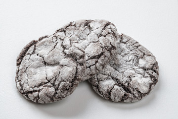 beautiful cookies on a light background. Healthy breakfast. Free space for text.