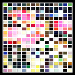 Vector illustration of abstract multicolored geometric decorative background from isolated small rectangles. Bright colorful mosaic for your design. - Vector graphics