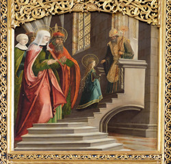The Presentation in the Temple, altar in Maria am Berg church in Hallstatt, Austria