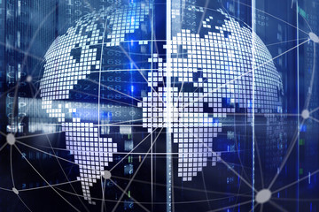 3D Earth as telecommunication and internet technology concept.