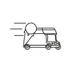 ice cream car isolated icon