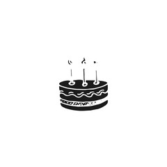 birthday cake with candle vector draw