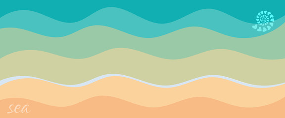 template with abstract sketchy striped sea image vector illustration 