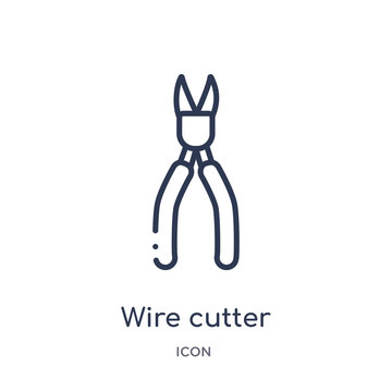 wire cutter icon from tools and utensils outline collection. Thin line wire cutter icon isolated on white background.