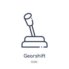 gearshift icon from transport outline collection. Thin line gearshift icon isolated on white background.