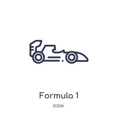 formula 1 icon from transport outline collection. Thin line formula 1 icon isolated on white background.