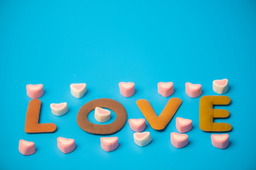 the word LOVE for Valentine's Day