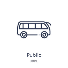 public transportation icon from transport outline collection. Thin line public transportation icon isolated on white background.