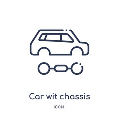 car wit chassis icon from transport outline collection. Thin line car wit chassis icon isolated on white background.