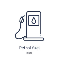 petrol fuel icon from transport outline collection. Thin line petrol fuel icon isolated on white background.