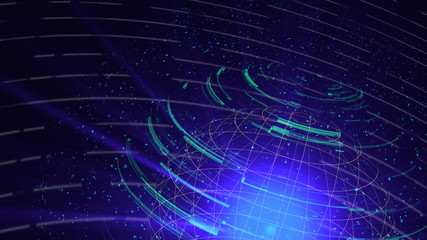 Glass globe distortion digital background loop, abstract 3d rendering, computer generated backdrop