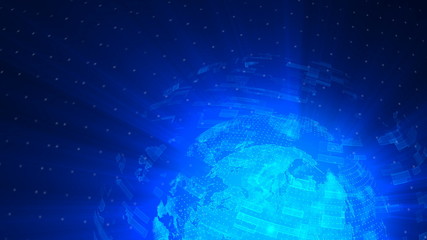 Glass globe distortion digital background loop, abstract 3d rendering, computer generated backdrop