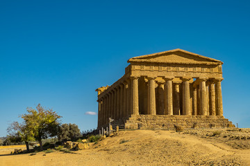 Fototapeta na wymiar Valley of the Temples, Valle dei Templi, - The Temple of Concordia, an ancient Greek Temple, Sicily