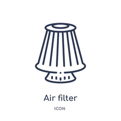 air filter icon from transportation outline collection. Thin line air filter icon isolated on white background.