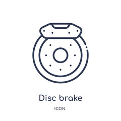 disc brake icon from transportation outline collection. Thin line disc brake icon isolated on white background.
