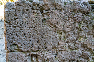 Struktur einer Mauer aus dem Mittelalter - Burgruine Rauheneck