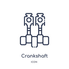 crankshaft icon from transportation outline collection. Thin line crankshaft icon isolated on white background.