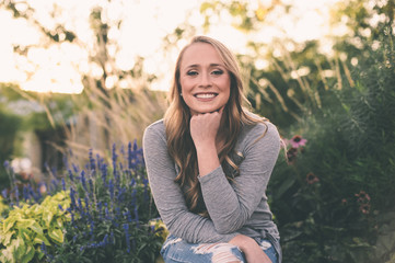 Beautiful young woman at the park 