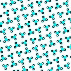 The pattern of spinners on a white background