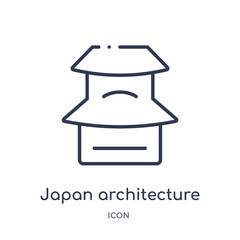 japan architecture icon from travel outline collection. Thin line japan architecture icon isolated on white background.
