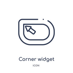 corner widget icon from user interface outline collection. Thin line corner widget icon isolated on white background.