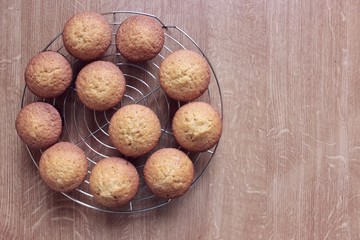 muffins with cream. cookies in a box. set of cookies