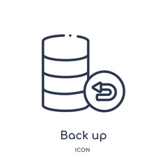 back up icon from user interface outline collection. Thin line back up icon isolated on white background.