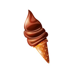 delicious ice cream in cone