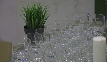 glass and snacks and drinks