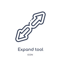 expand tool icon from user interface outline collection. Thin line expand tool icon isolated on white background.
