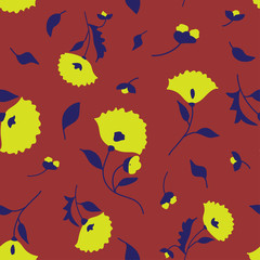 Seamless pattern. Floral textile texture. Vector illustration.
