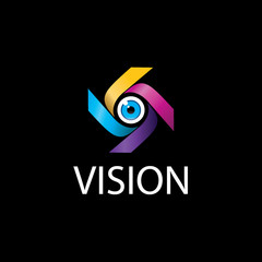 Eye Logo design vector template. Colorful media icon.
Vision Logotype concept idea.