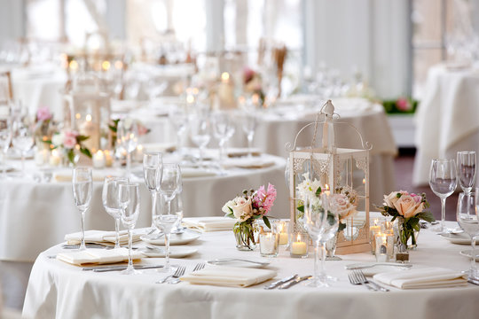 Wedding table set for fine dining