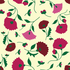 Seamless pattern. Floral textile texture. Vector illustration.