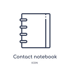 contact notebook icon from user interface outline collection. Thin line contact notebook icon isolated on white background.