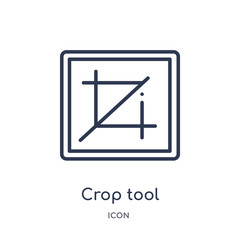 crop tool icon from user interface outline collection. Thin line crop tool icon isolated on white background.