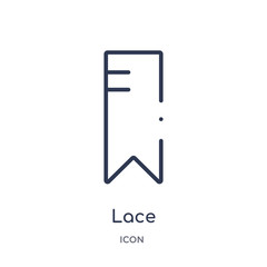 lace icon from user interface outline collection. Thin line lace icon isolated on white background.