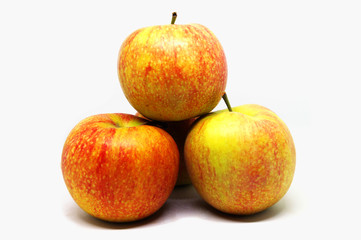 Fototapeta na wymiar Several apples folded by a slide